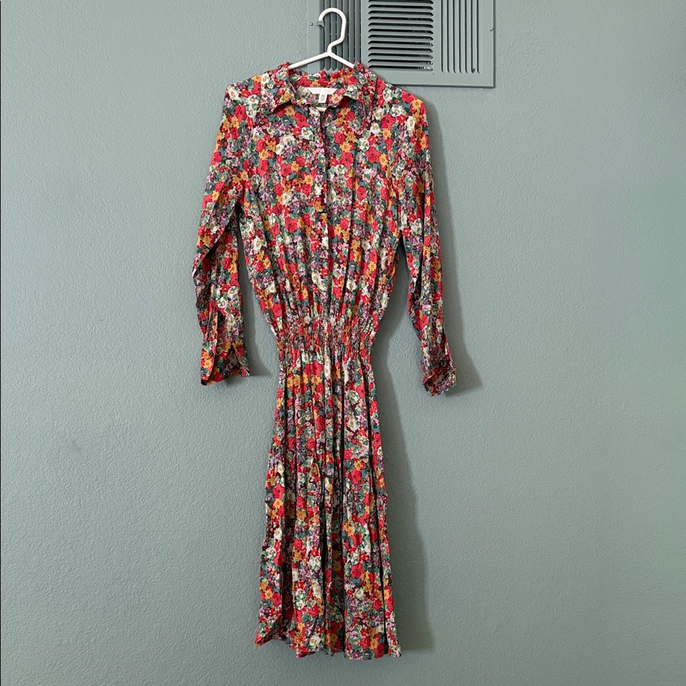 H&M Multicolor Floral Long Sleeve Dress